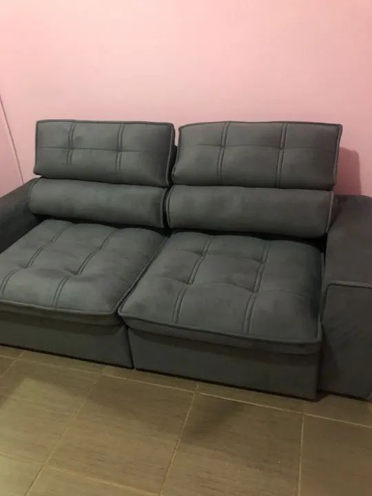 sofá retrátil reclinável 2.20[novo e embalado]