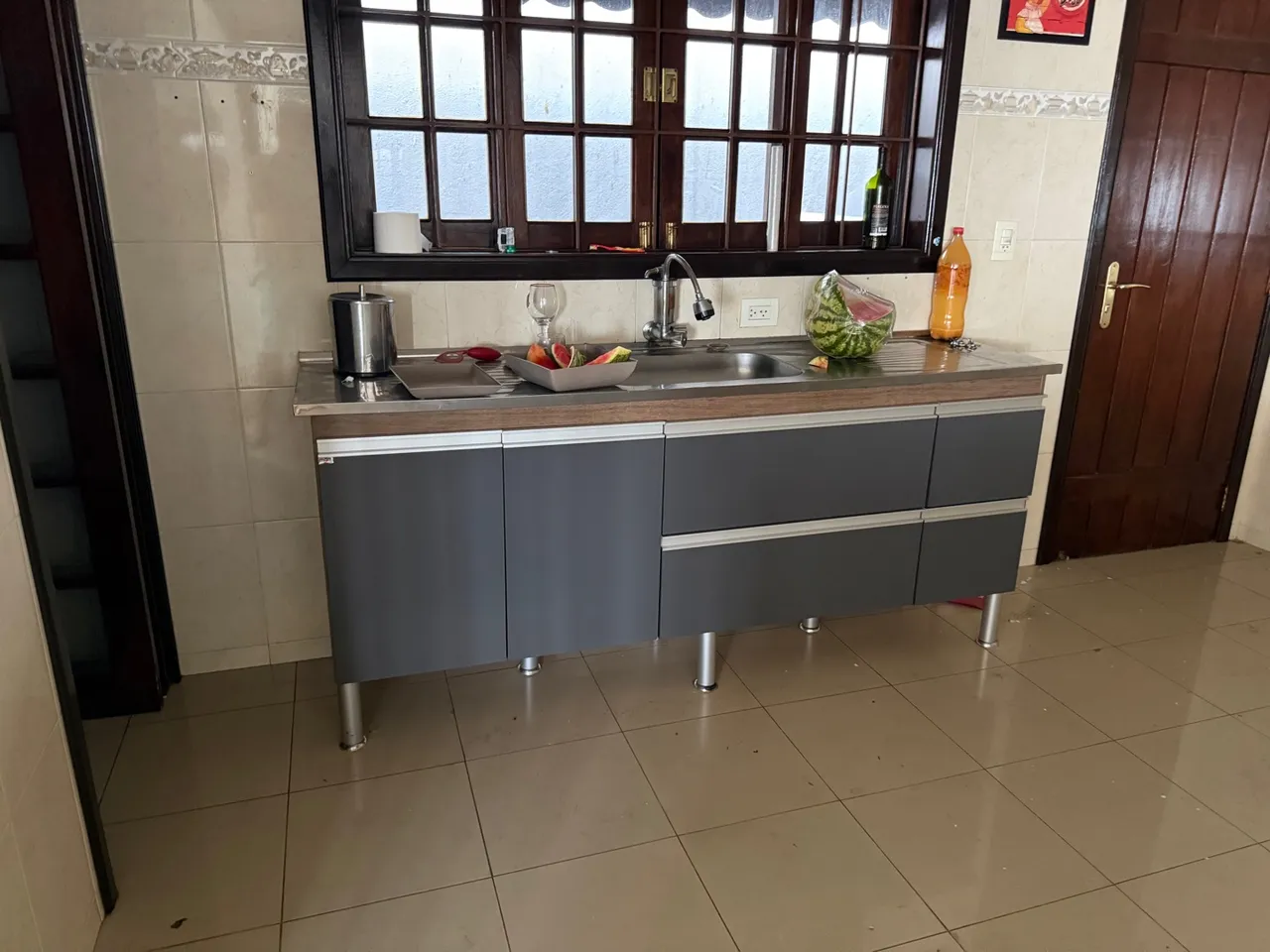 Pia de cozinha em aço inox