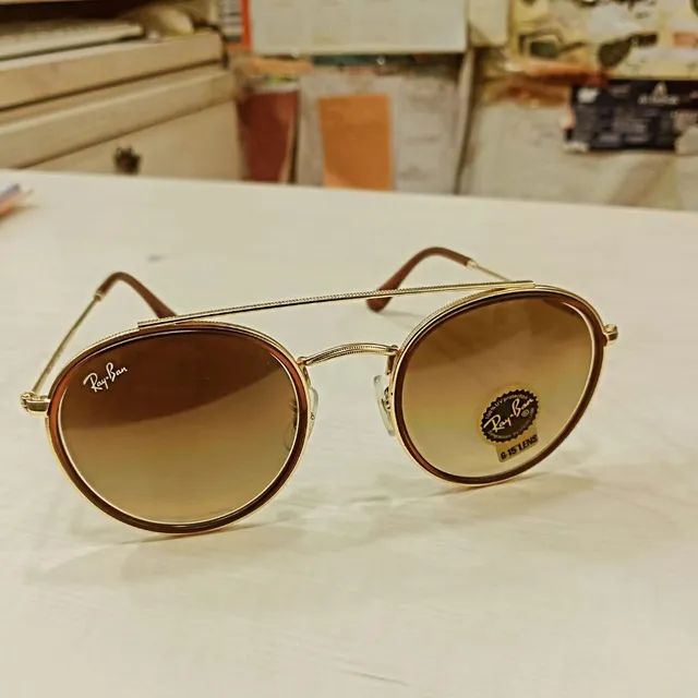 Double Bridge: Ray-ban Armação Metal Lentes Safira Degradê  - Foto 2