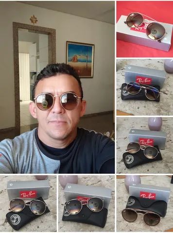 Double Bridge: Ray-ban Armação Metal Lentes Safira Degradê  - Foto 4