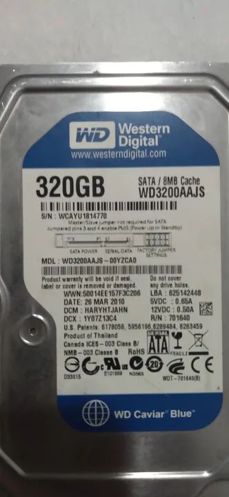 HD - Western Digital 320 GB (Sata e Sata II) - Foto 2