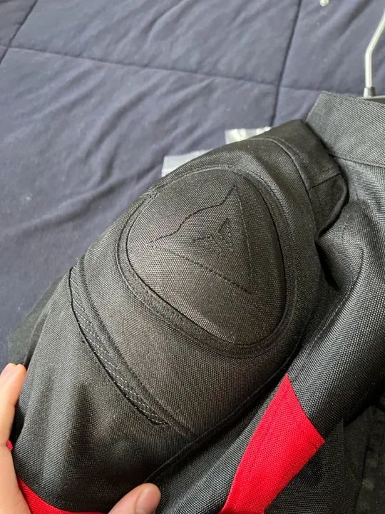 Jaqueta para moto Dainese Tex Mistica Preto/Vermelho Tam 54 L - Foto 3