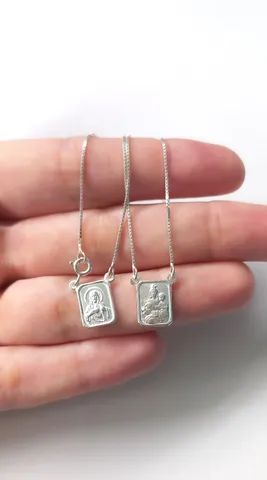 Escapulário modelo gargantilha Prata 925