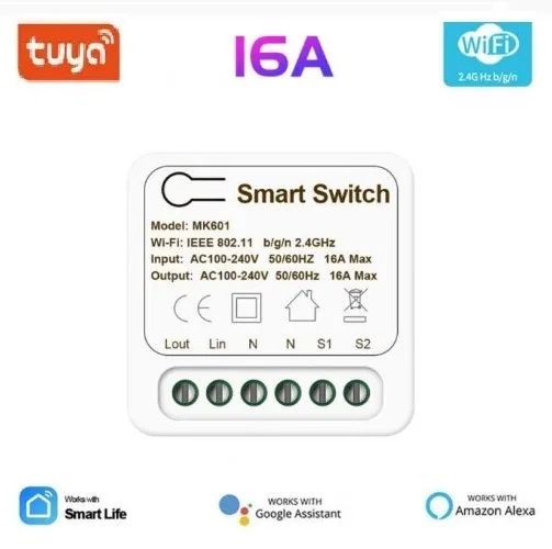 Relé Tuya 16A - Com monitor de consumo elétrico - Automação de Lâmpadas e Tomadas - Alexa 
