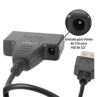 Adaptador SATA para USB 2.0 HD SSD 2,5 e 3,5 Polegadas - Conversor - Foto 4