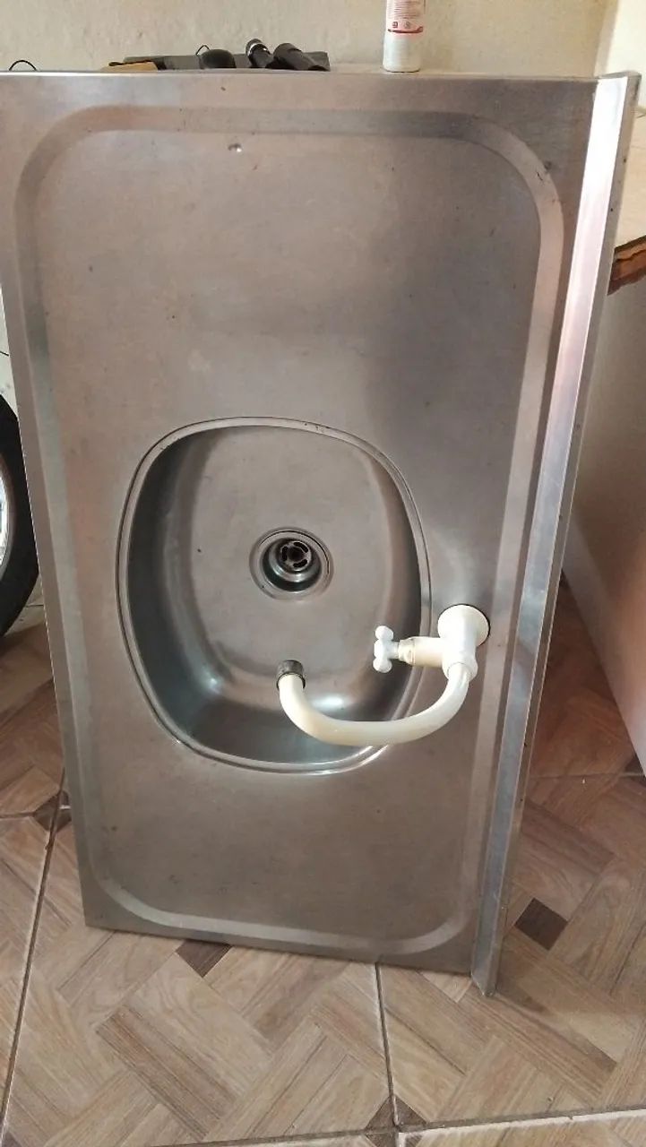 Pia de cozinha em aço inox 1mt