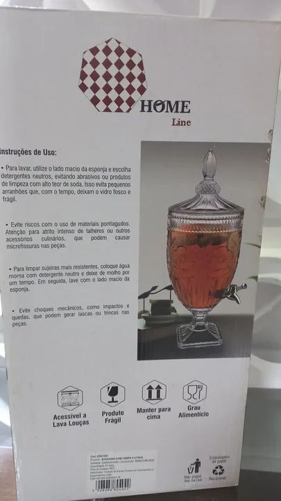 Jarro de Vidro para Bebidas com Torneira 4 Litros - Foto 4