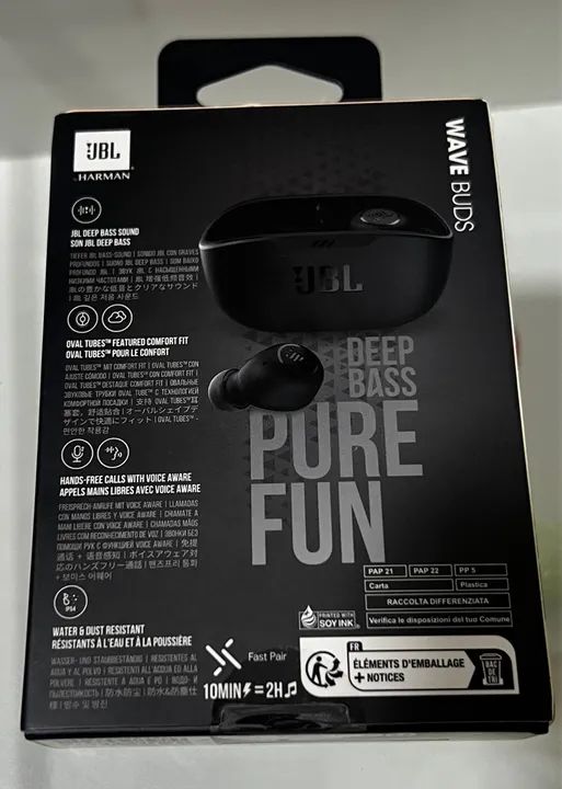 Fone de Ouvido Bluetooth JBL Wave Buds TWS Preto - Foto 2