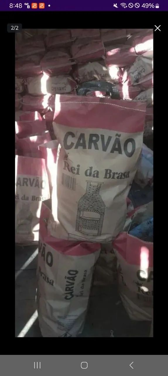 Carvão para churrasco rei da brasa  12 reais a unidade 4 kg chama la 41. * - Foto 2