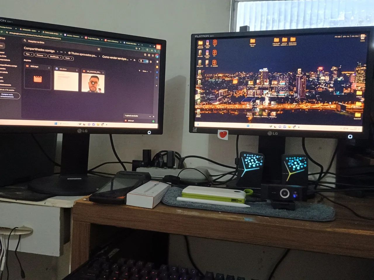 PC completo para lives com 2 monitores de 20