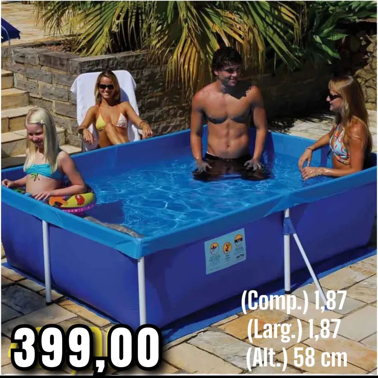 Piscina infantil quadrada mor  - Foto 2