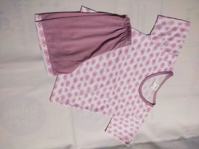 Pijama Infantil Menina Tamanho 4 em Malha 100% Algodão Shorts e Camiseta Promoção - Foto 3