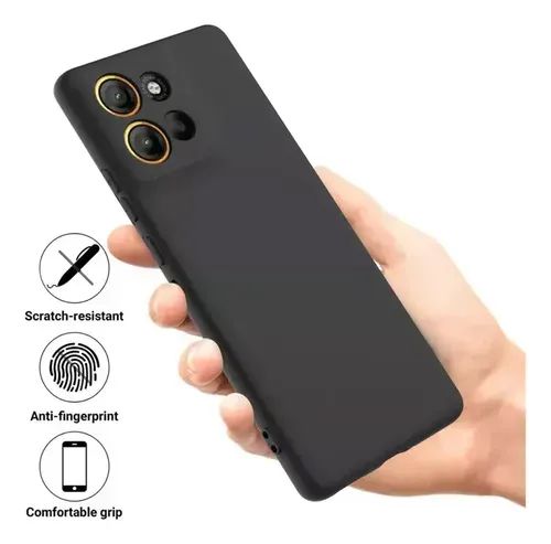 Capa Capinha Silicone Aveludada Preta Para Motorola Moto G15 - Foto 2