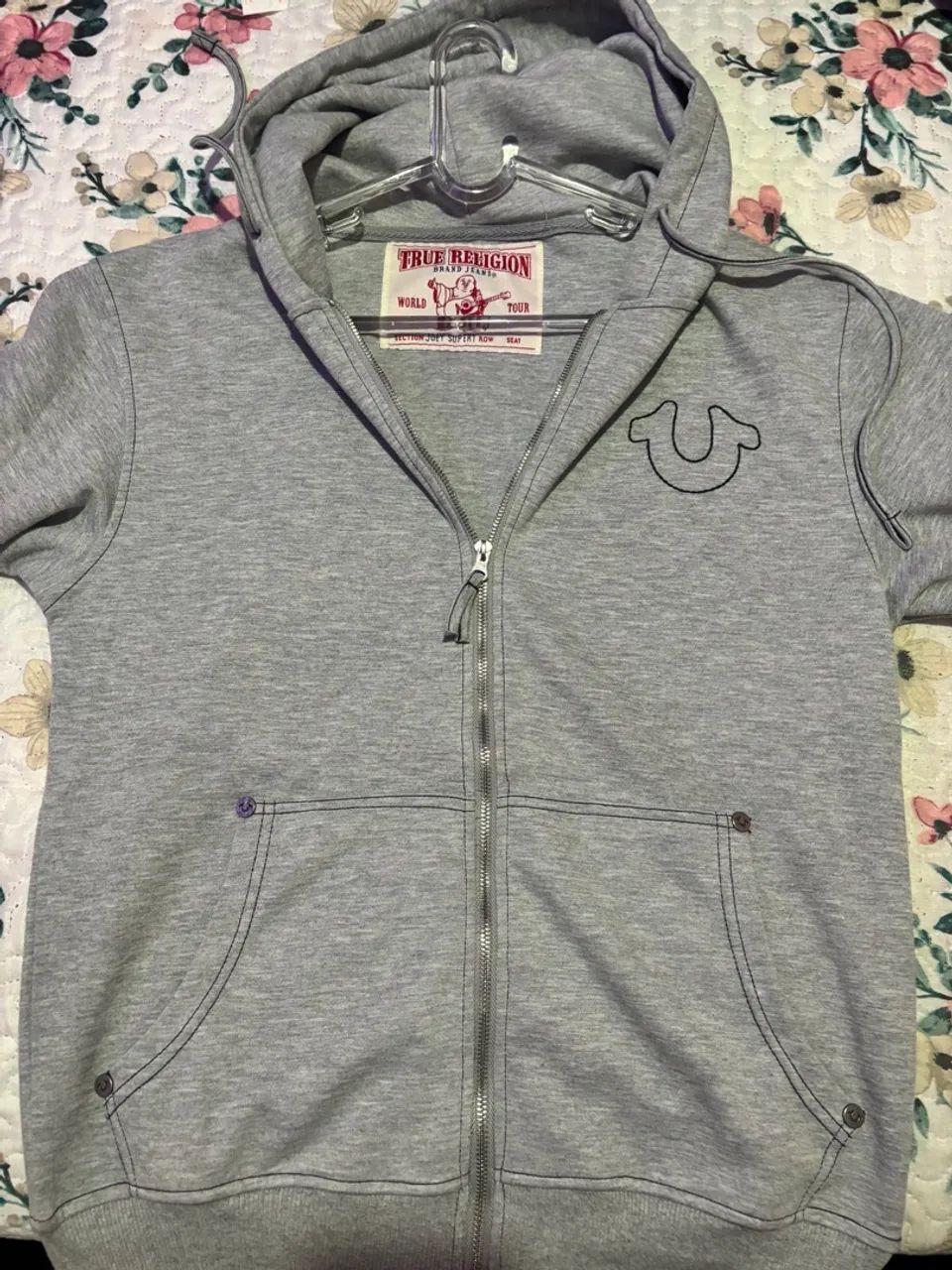 Casaco de Moletom True Religion Cinza