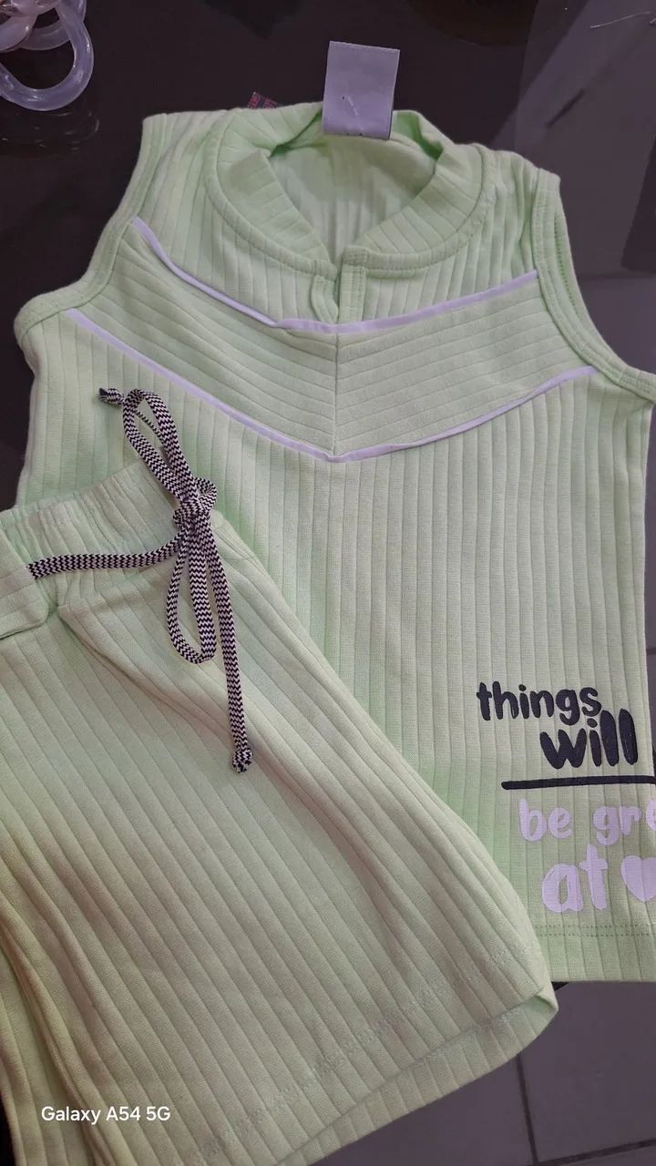 Conjunto Angerô menina  malha canelada 6 anos 