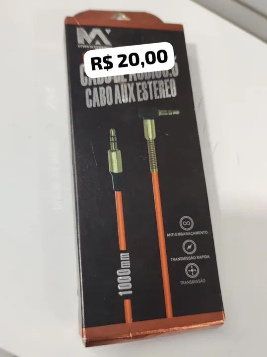 Cabo Aux Estereo P2/P2 tipo macho