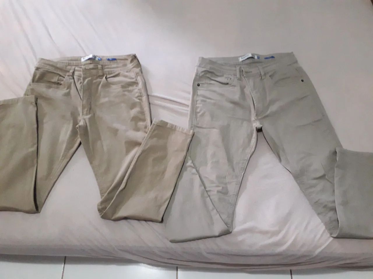 Calças Jeans Masculinas Bege - Usadas