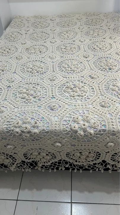 Colcha crochê cama casal normal!  - Foto 6