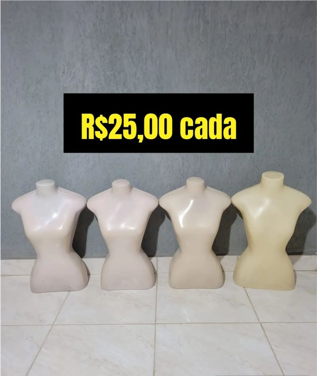 Busto feminino de plástico 