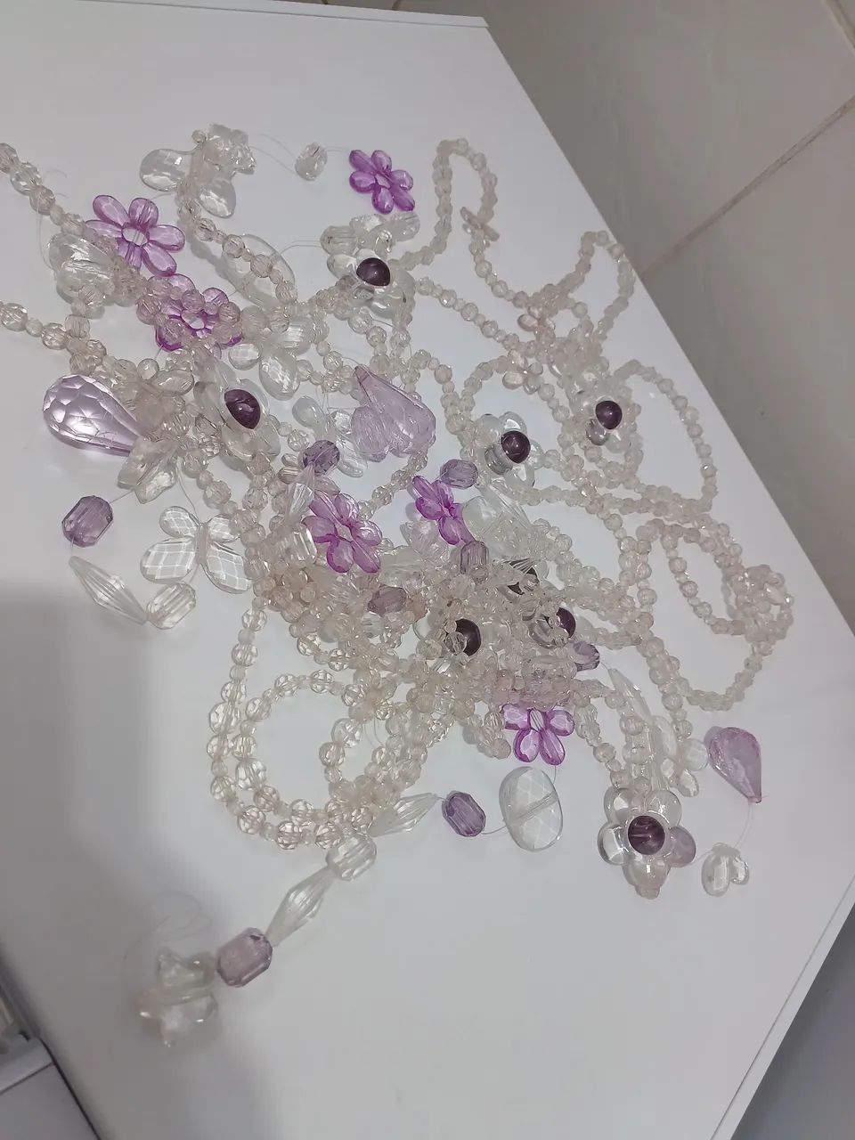 Enfeites decorativos de flores e contas de cristal - Foto 2