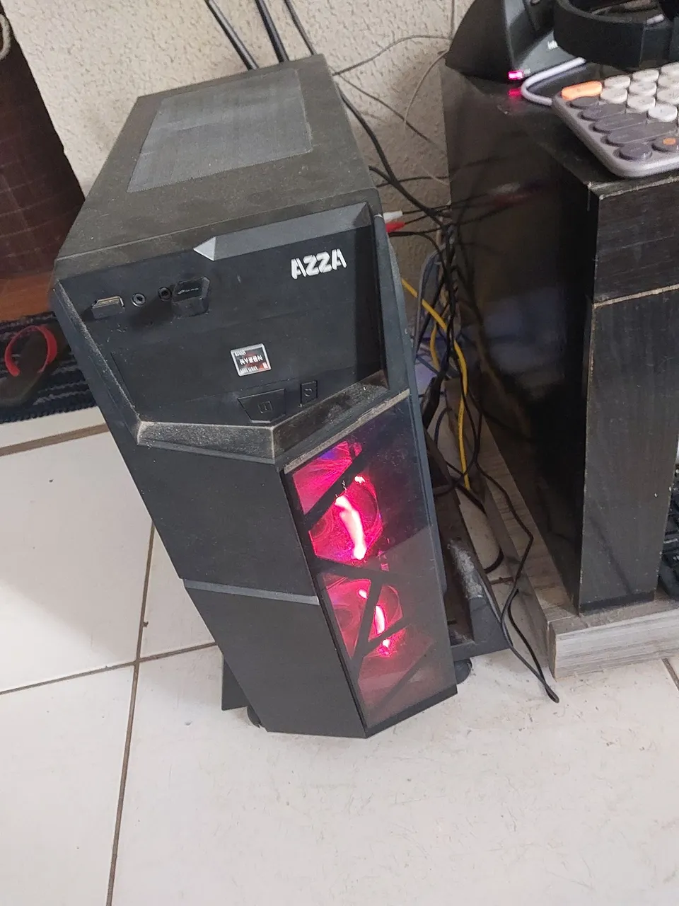 Gabinete Gamer AZZA - e fonte thermaltake rgb 80 plus gold ign gn Moderno e Iluminação RGB