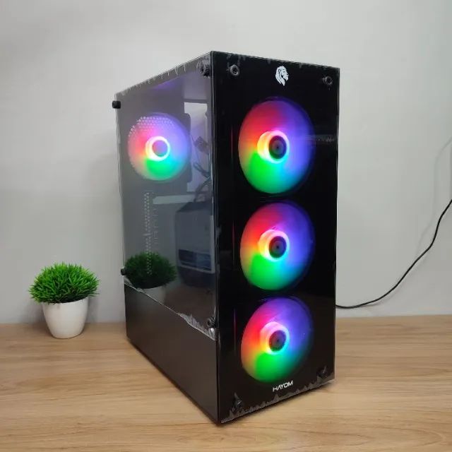 Gabinete Gamer Hayom com 4 Fans RGB