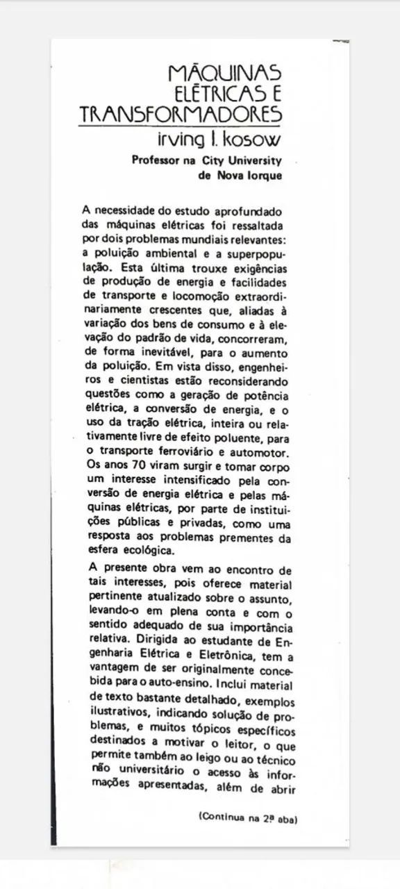Livro Máquinas Elétricas e Transformadores - editora Globo - 1977 - 633 páginas - Foto 4