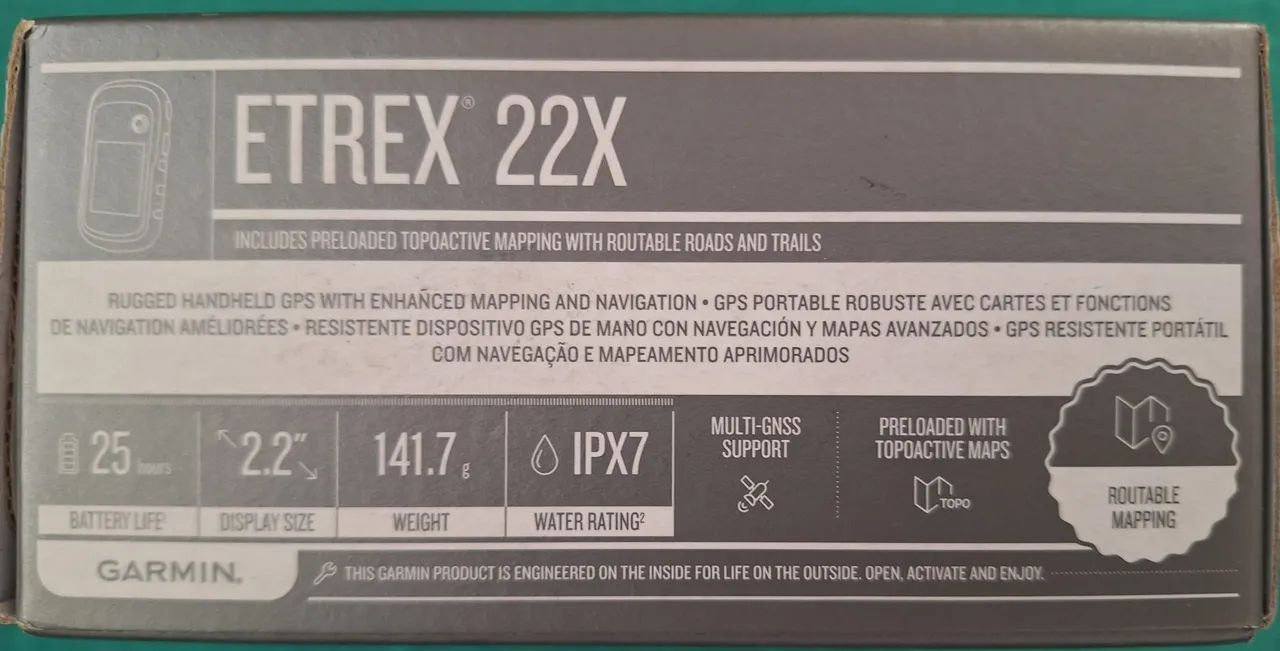 GPS Portátil Garmin eTrex 22x c/mapa TopoActive América o Sul, 8GB Memória Interna - Foto 6