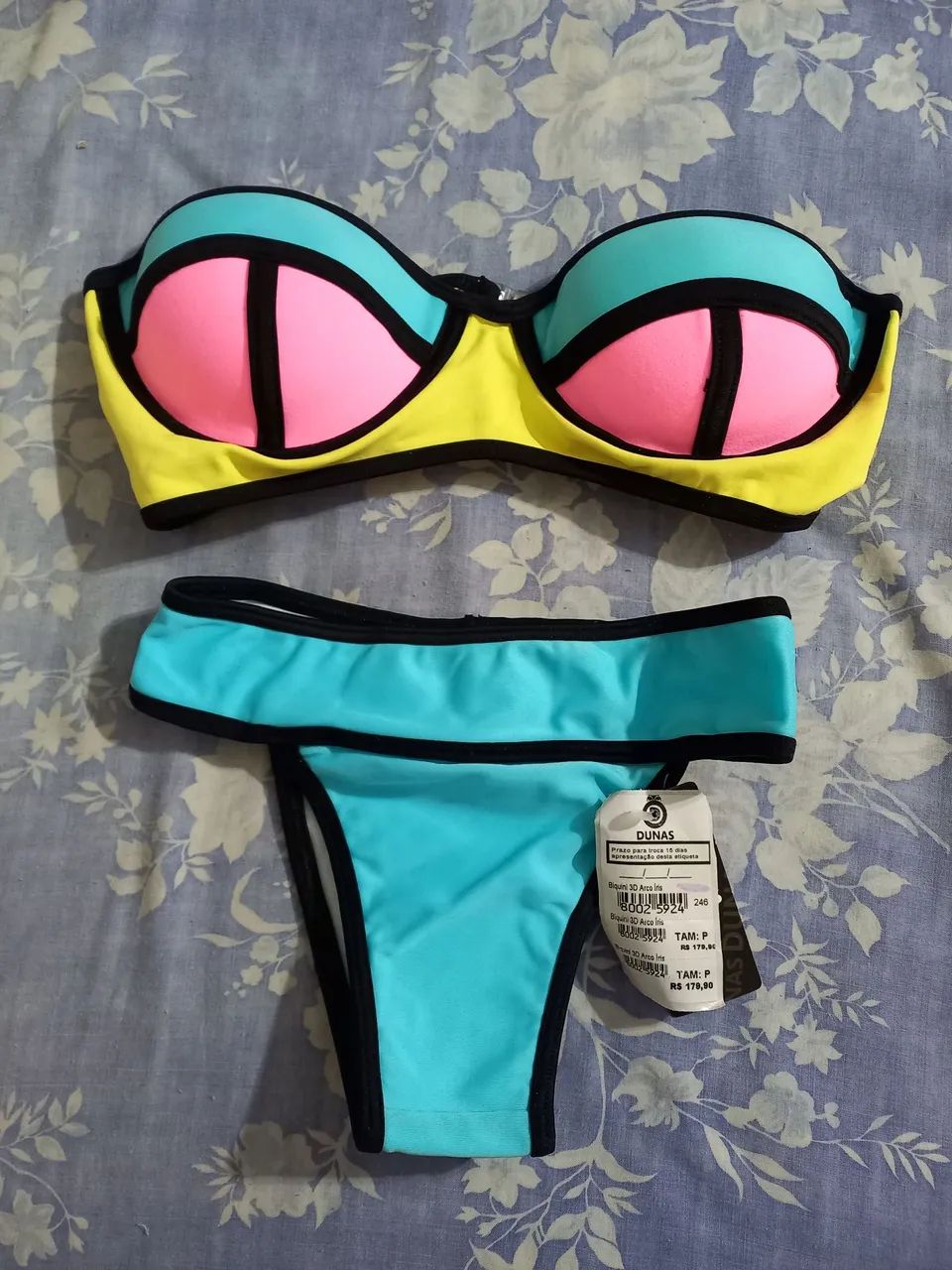 Biquini Colorido Color Block Neon P
