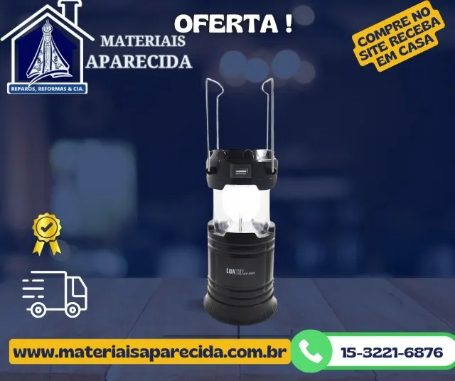 Lanterna Lampiao Recarregavel Solar LK-5800