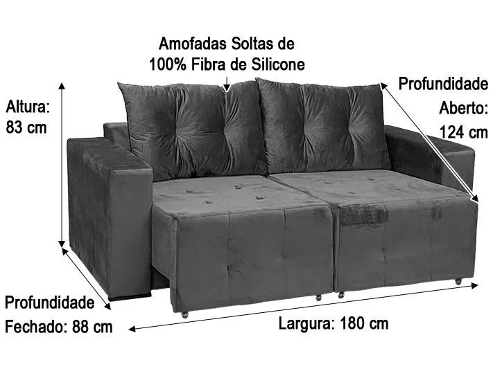 Sofá Retrátil 2 Lugares 180cm Almofadas Soltas Terracota - Foto 4