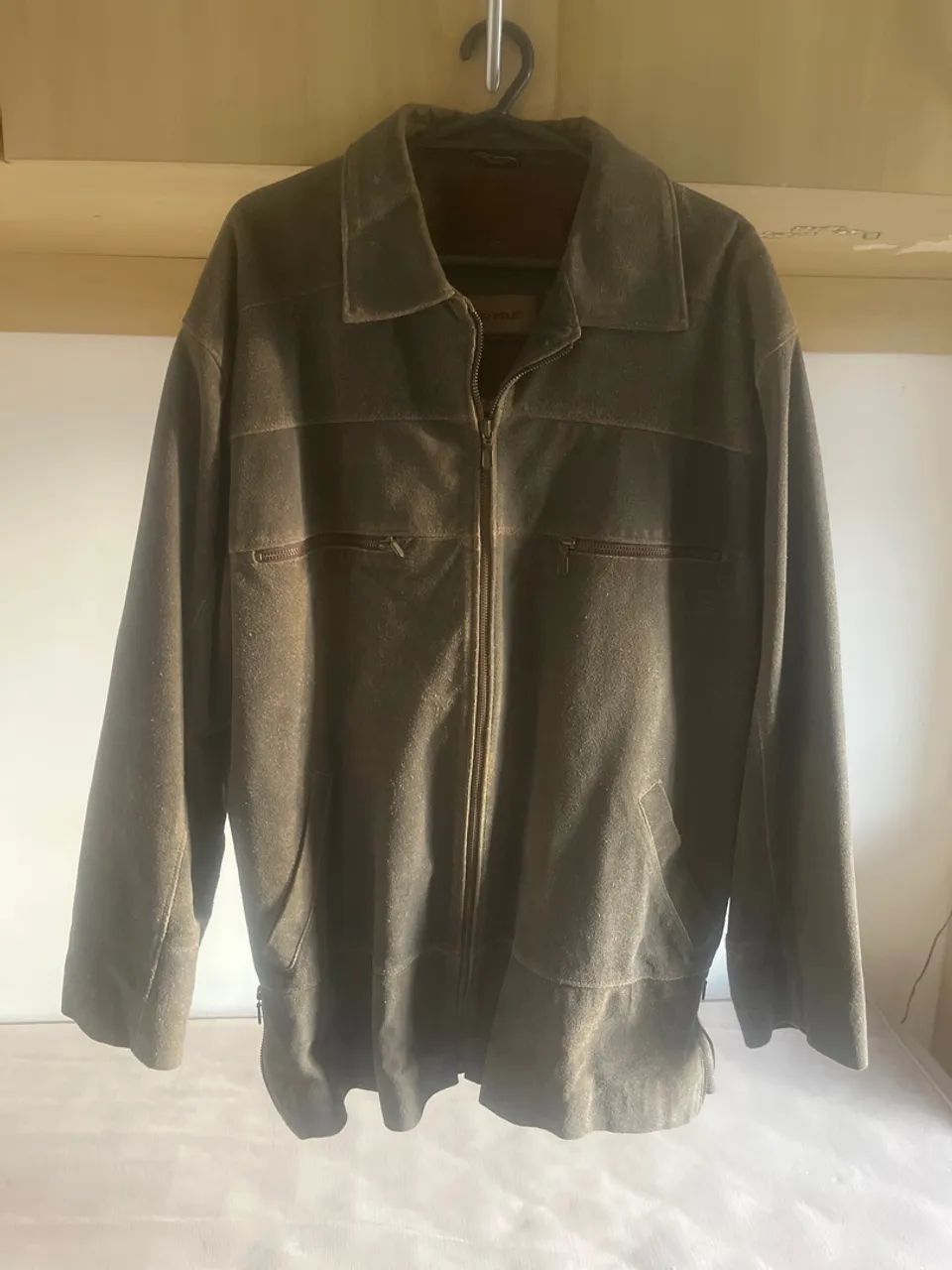 Jaqueta de Couro Marrom Masculina
