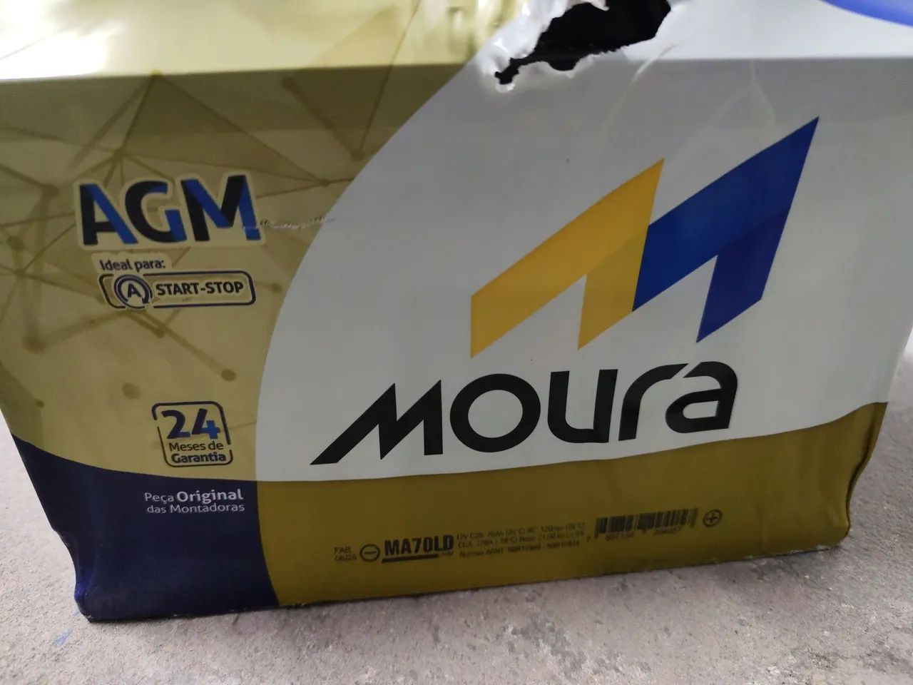 Bateria Moura AGM 70Ah - Nova - 12V - Foto 2