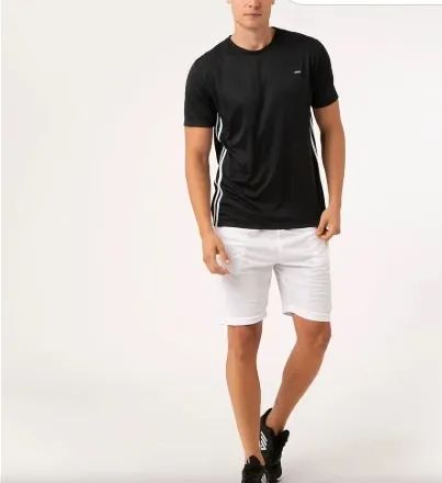 camiseta esportiva ace com listras preta - P - Foto 3