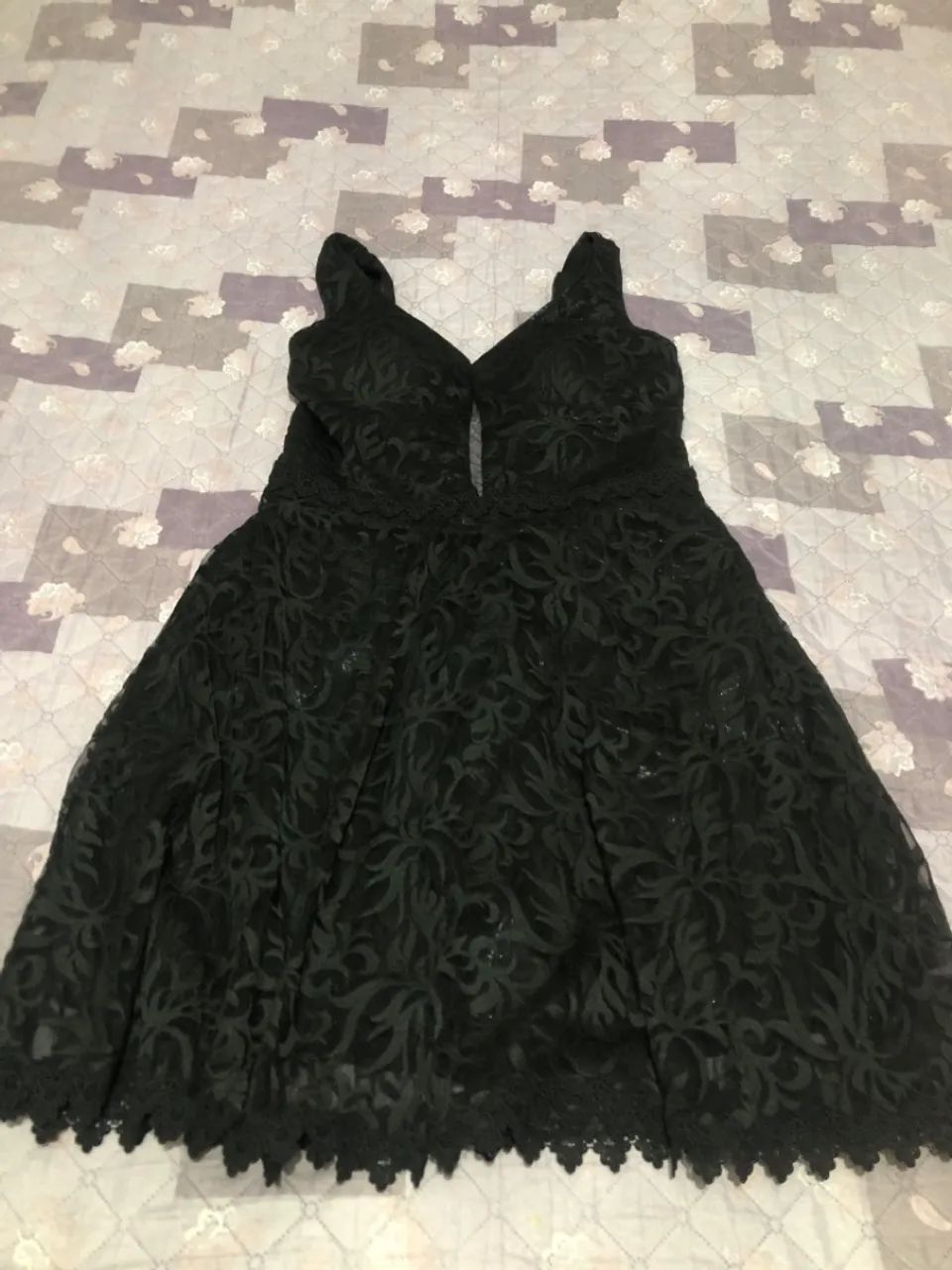 Vestido de renda preto elegante - Foto 4