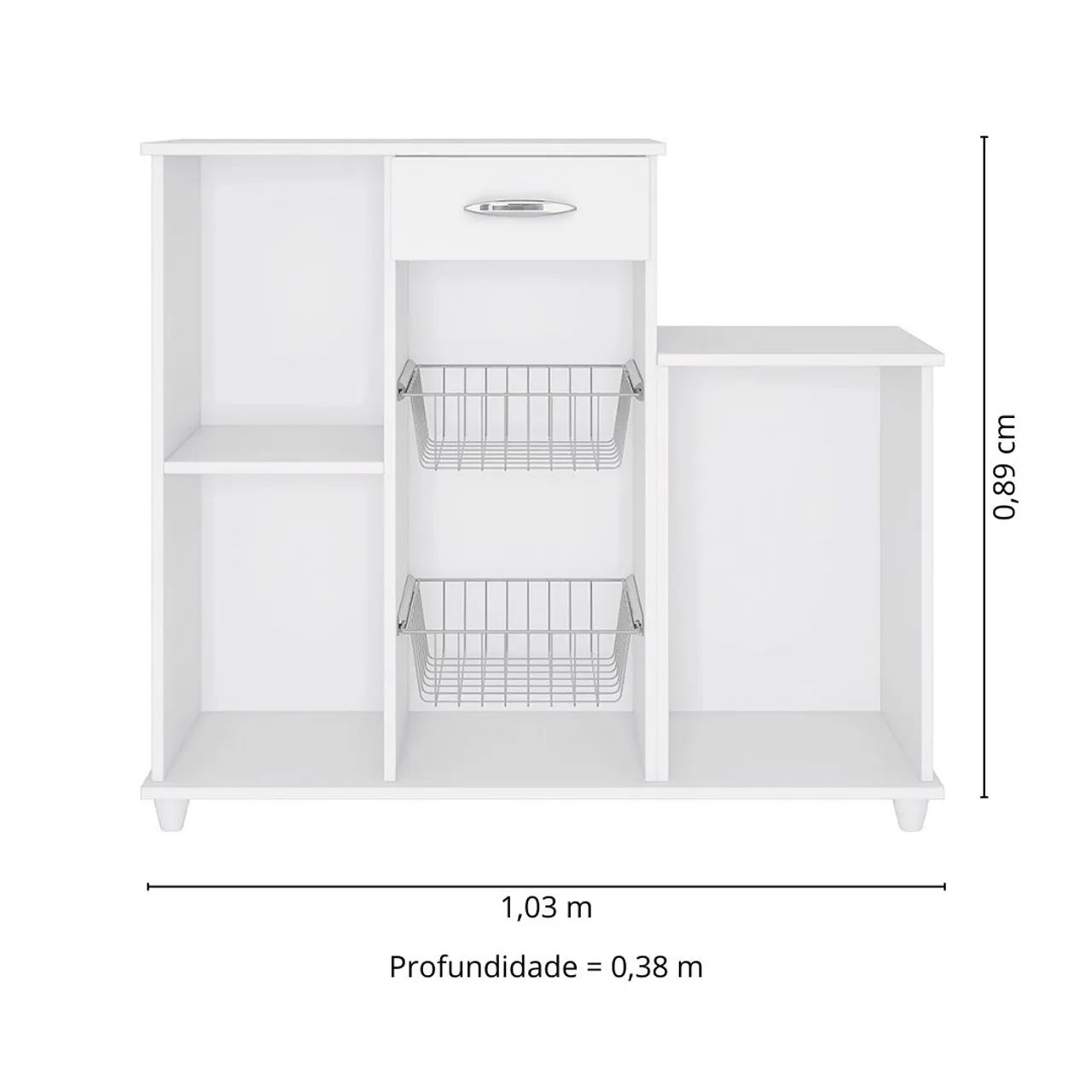 Móvel de cozinha multifuncional com fruteira e espaço para microondas - Foto 3