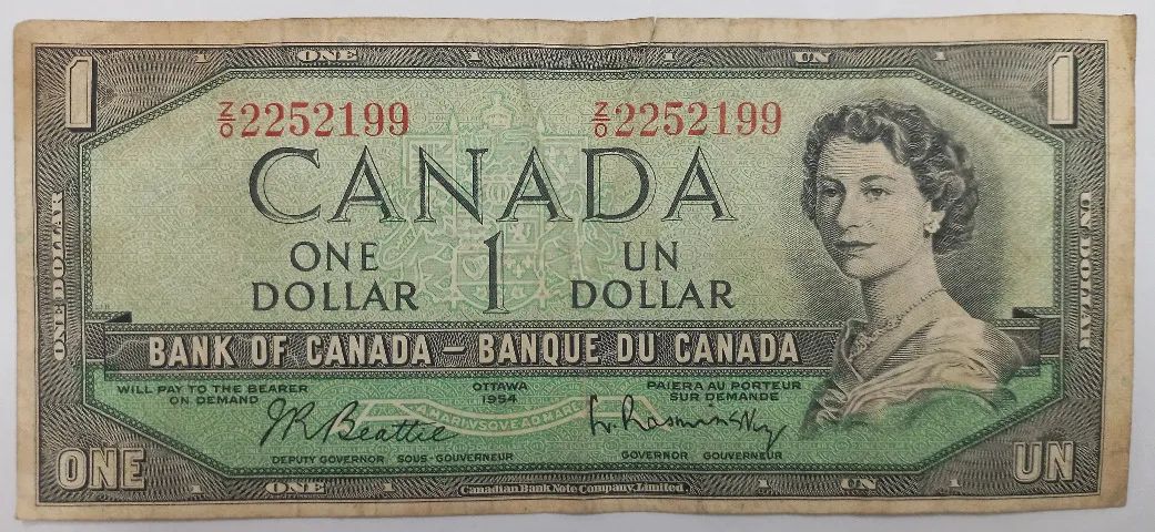 Cédula 1 Dolar Canadá 1954