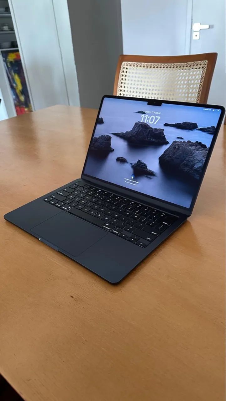 Macbook Air M2, 8GB, 256GB, 13,6 pol cor Midnight Black