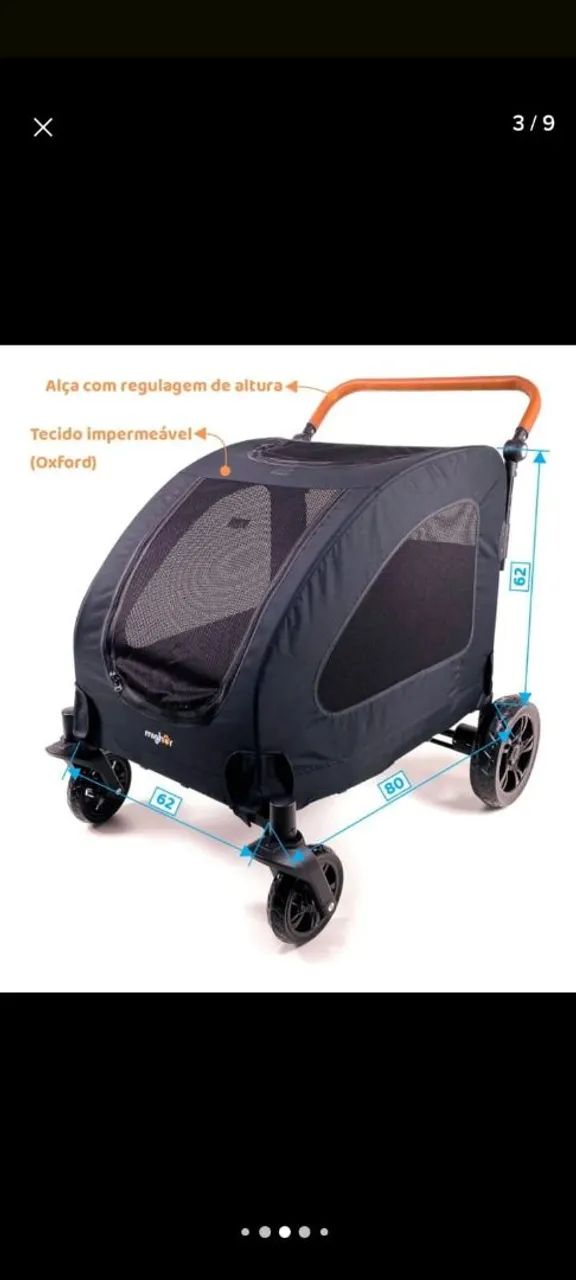 Carrinho passeio pet. Porte grande.64651356880259120