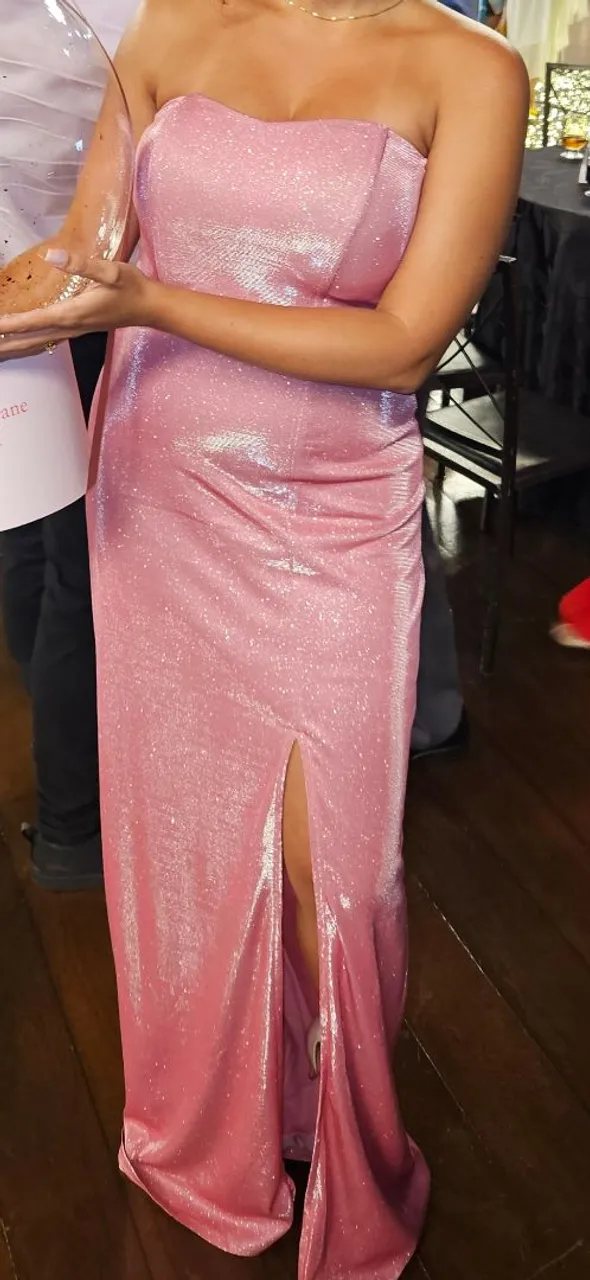 Vestido Pink Brilhante Festa