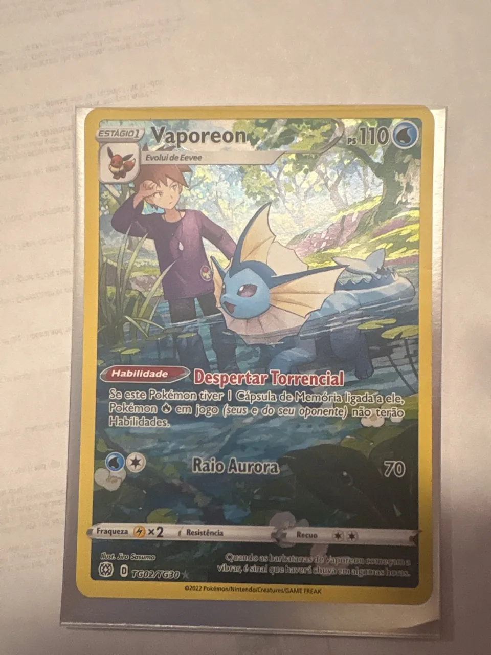 Carta Pokémon Vaporeon TG02/TG30