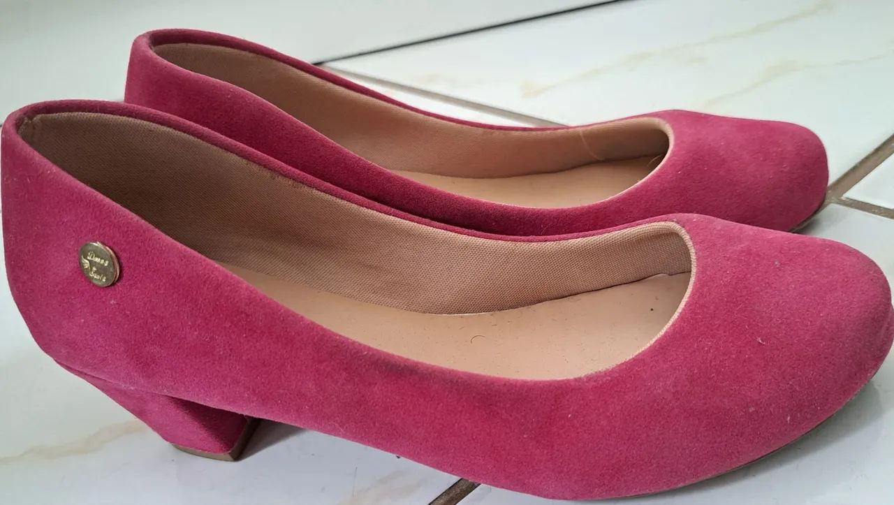 Sapato feminino camurça Pink - 37 - Foto 2