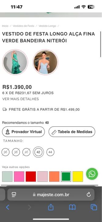 Vestido longo verde para festa majeste - Foto 3