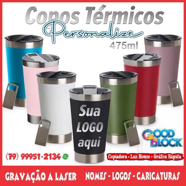 Copo Térmico Personalizados  Inox Tampa com Abridor