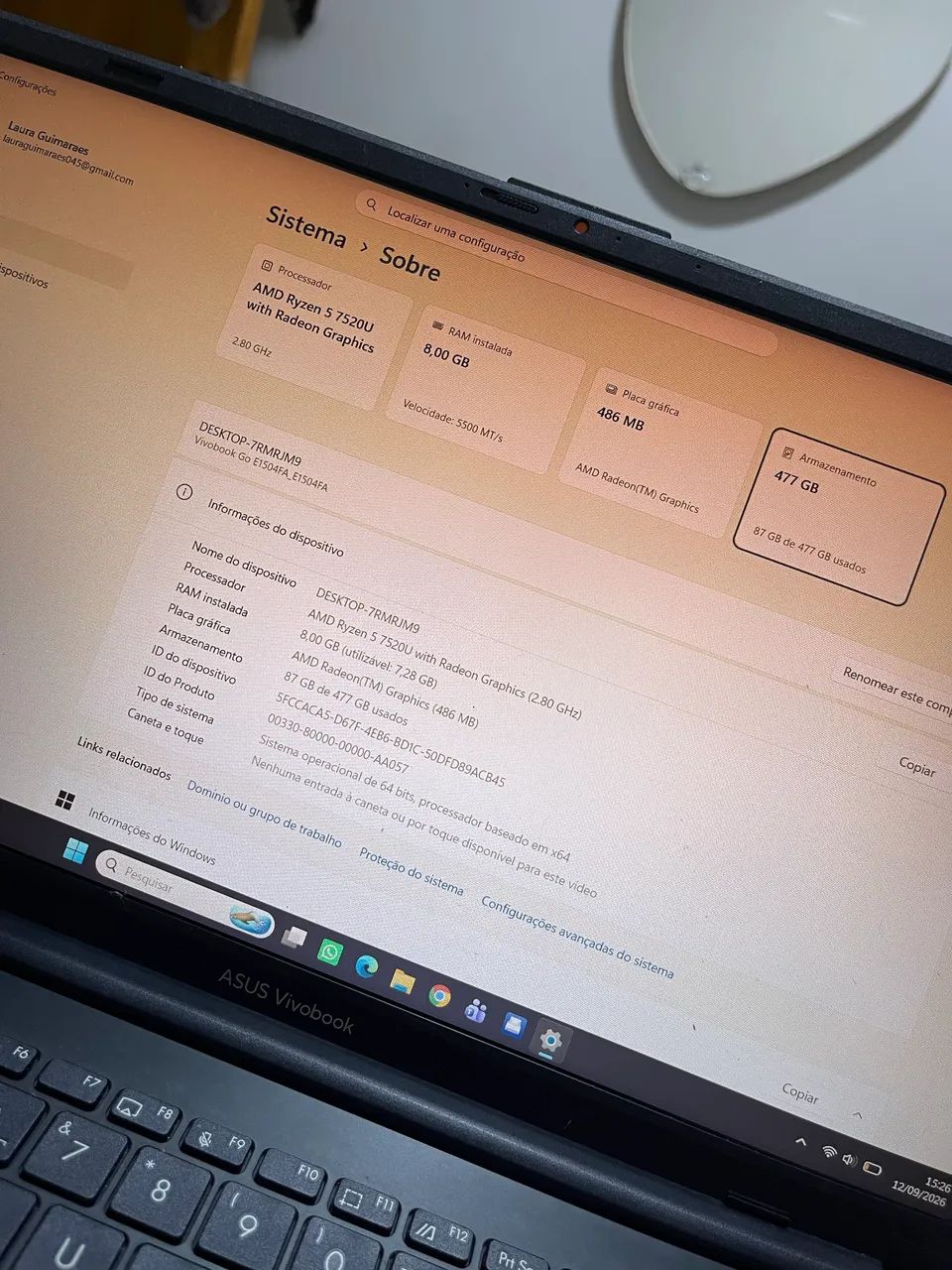 NOTEBOOK ASUS VIVOBOOK - RYZEN 5 - Foto 4