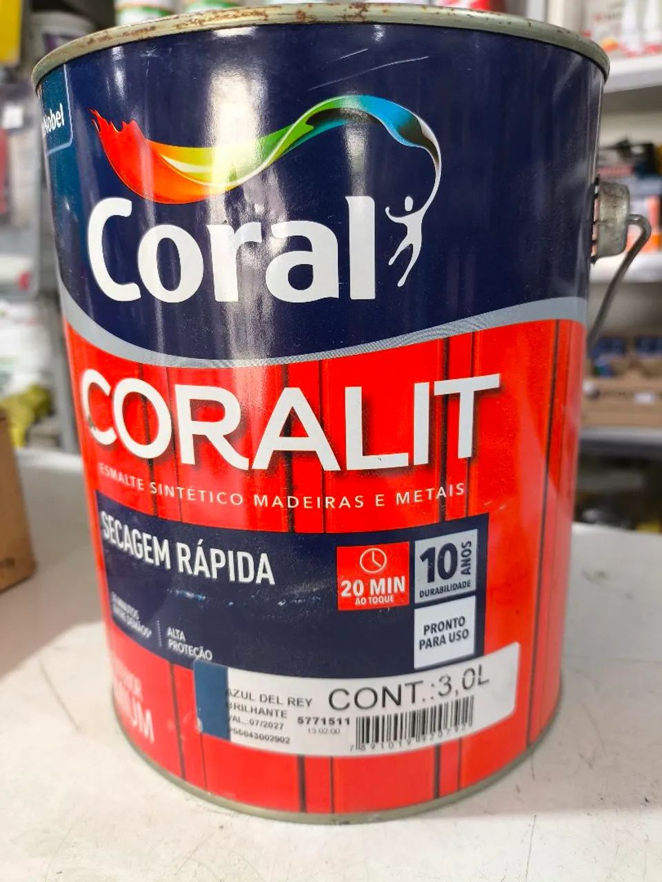 Coral Azul Del Rey Enamel Paint, 3 Liters