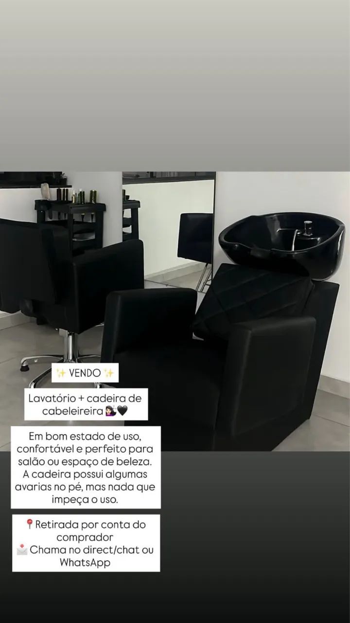 Lavatório e cadeira cabeleireira 