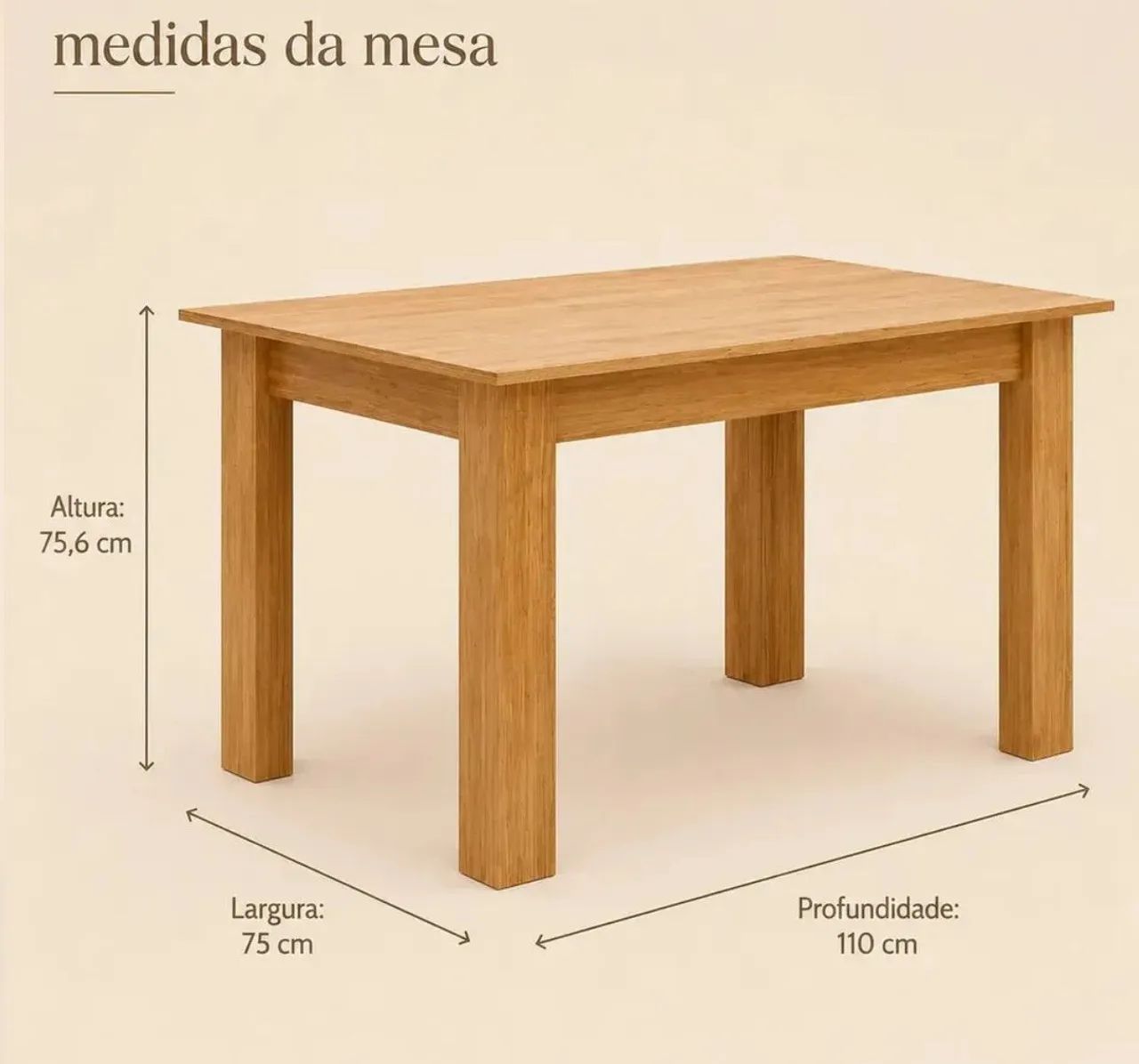 Mesa Madeira 4 Cadeiras Nova  - Foto 3