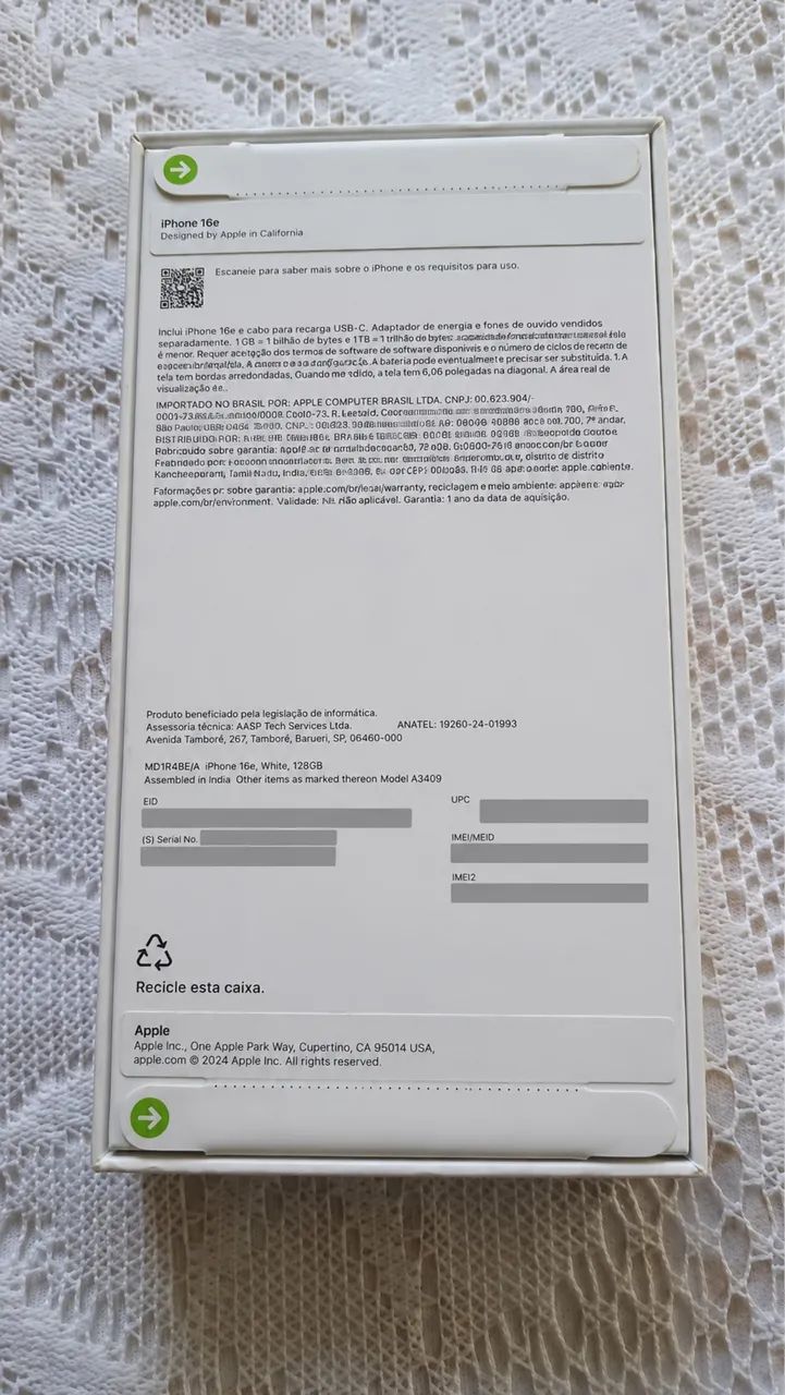 IPHONE 16e Lacrado 128GB branco  - Foto 2