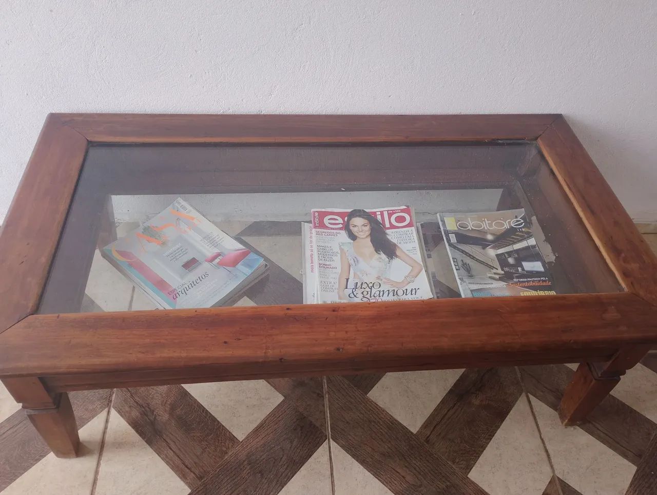 Conjunto de armário com mesa e banco de madeira macissa  - Foto 4